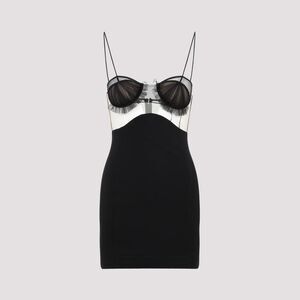 NENSI DOJAKA Sheer Panel Mini Dress Women BLACK Dresses